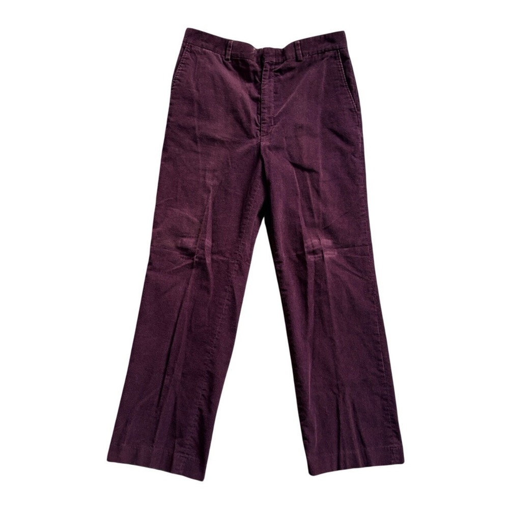 Farah Corduroy Pants Mens 32x29 Purple Vintage Straight Leg Retro Trousers